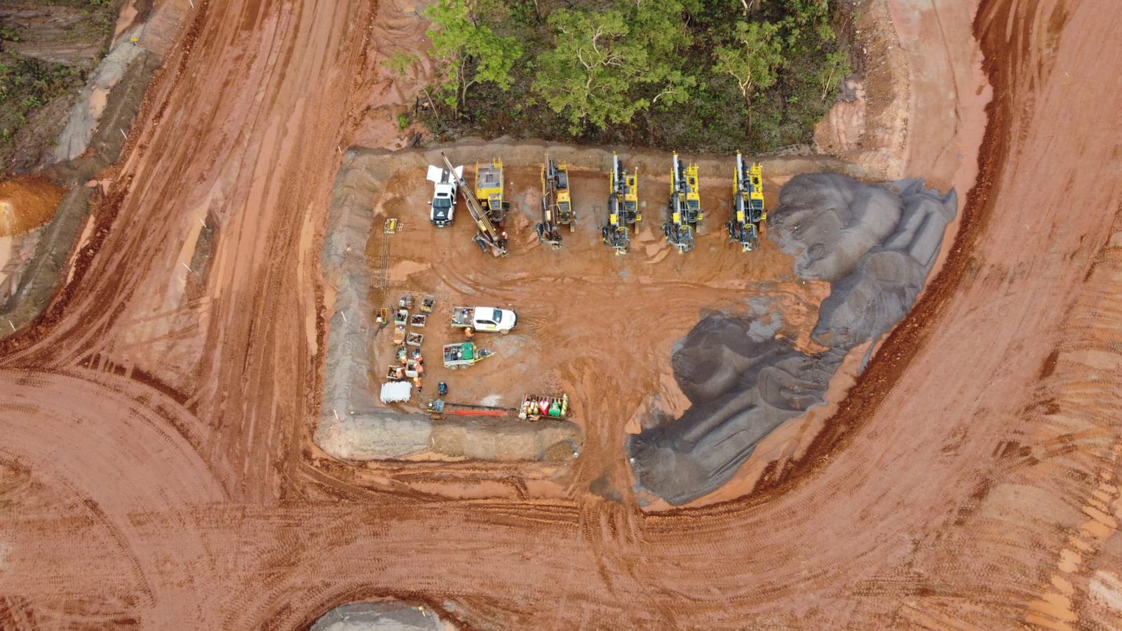Aerial view of an OCDIESEL-supported drill pad